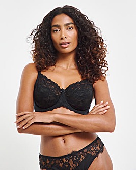 Pretty Secrets Ivy Lace Full Cup Bra B-G - Black