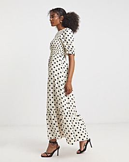 Flounce London Spot Print Maxi Dress