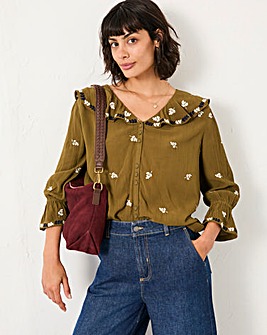 Fatface Etta Emb Blouse