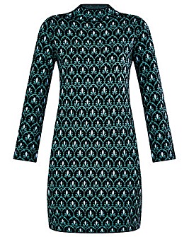 Monsoon Geometric Print Tunic Dress