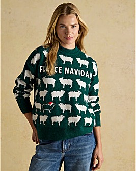 Joules Fleece Navidad Sheep Jumper