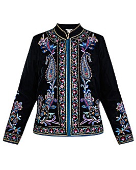 Monsoon Rory Embroidered Velvet Jacket
