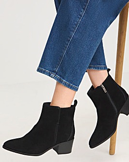 Michelle Suede Western Ankle Boot Standard D Fit