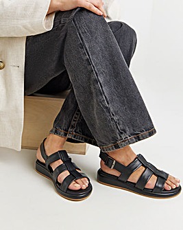 Estrella Leather Tubular Fisherman Sandals - Extra Wide Fit (EEE)