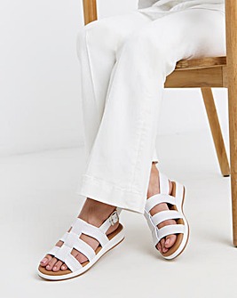 Estrella Leather Tubular Fisherman Sandals - Wide Fit (E)