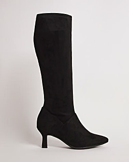 Hillary Kitten Heel High Leg Boot Wide E Fit Super Curvy Calf