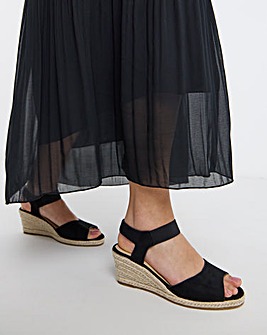 Sariah Two Part Espadrille Wedge Sandals - Wide Fit (E)