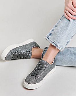 Janey Scalloped Edge Lace Up Trainer Extra Wide EEE Fit