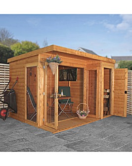 Mercia 10 x 8 Premium Garden Room Summerhouse With Side Shed