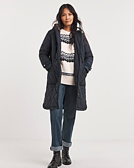 Julipa Longline Quilted Hooded Coat