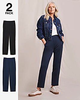 Slimma 2 Pack Pull On Tapered Trousers Short