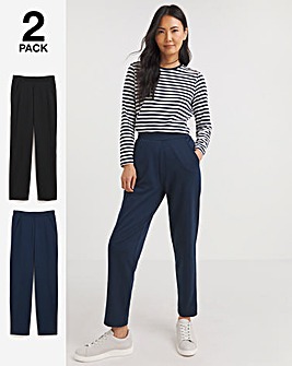 Slimma 2 Pack Pull On Tapered Trousers Short
