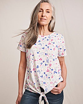 Julipa Pure Cotton Tie Hem T-Shirt