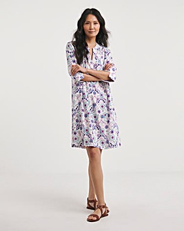 Julipa Pintuck Linen Mix Shift Dress