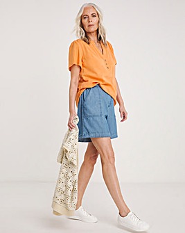 Julipa Short Sleeve Cheesecloth Blouse