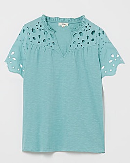 Julipa Pure Cotton Cut Out Broderie Top