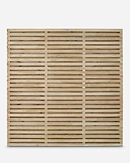 Forest Pressure Double Slatted Fence Panel Pack 3 - 6ft x 6ft