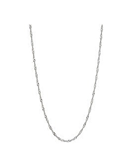 Simply Silver Sterling Silver 925 Diamond Cut Singapore Chain Necklace