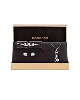Jon Richard Silver Plated And Opal Trio Set - Gift Boxed