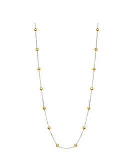 Simply Silver Sterling Silver 925 14ct Gold Plated Two Tone Ball Necklace