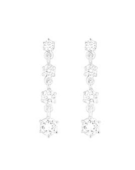 Simply Silver Sterling Silver 925 Cubic Zirconia Solitaire Drop Earrings