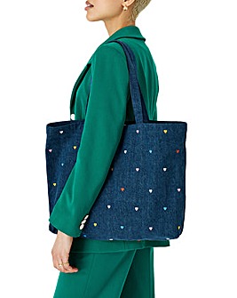 Accessorize Denim Embroidered Bag