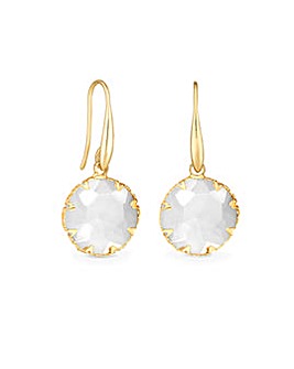 Mood Gold Crystal Round Drop Earrings