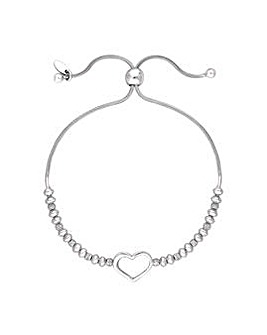 Simply Silver Sterling Silver 925 Open Heart Toggle Bracelet