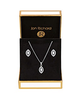Jon Richard Rhodium Plated Marquisse Bridal Set - Gift Boxed