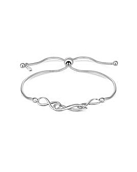 Simply Silver Sterling Silver 925 Infintiy Toggle Bracelet