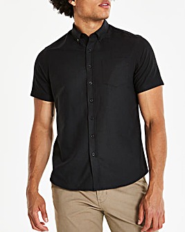 Black Short Sleeve Oxford Shirt Regular