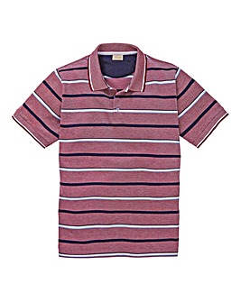 WILLIAMS & BROWN Short Sleeve Stripe Polo Shirt Longer