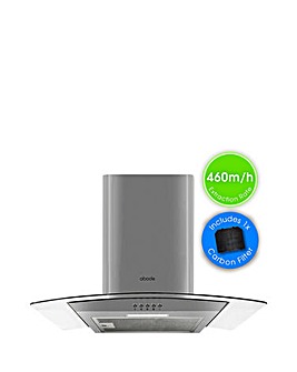 Abode 60cm AGCH6031SS Curved Glass Chimney Cooker Hood - Stainless Steel