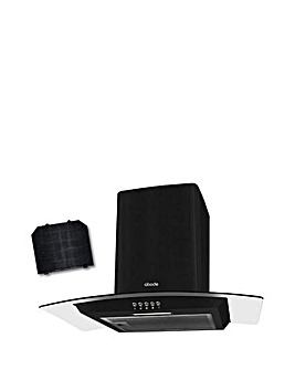 Abode 60cm AGCH6031B Curved Glass Chimney Cooker Hood - Black