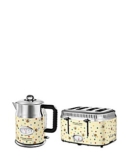 Emma Bridgewater Bumblebee and Polka Dot Kettle and 4 Slice Toaster Bundle