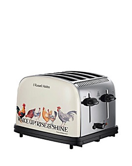 Emma Bridgewater 25780 Rise and Shine Stainless Steel 4 Slice Toaster