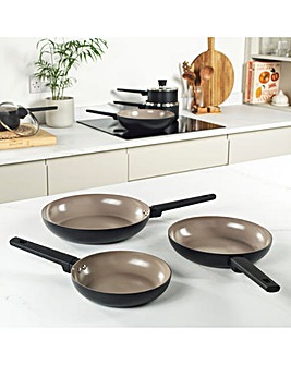 Salter Ceramic 3 Piece 20cm, 24cm, 28cm Frying Pan Set