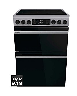 Hisense HDCEC6C20X 60cm Electric Double Cooker - Grey