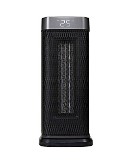 Russell Hobbs Black 2kw Digital Oscillating Ceramic Heater with silver Trim