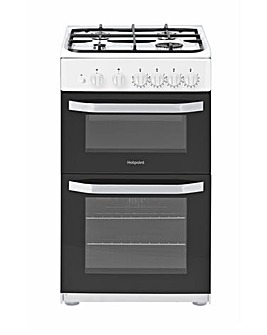 Hotpoint HD5G00KCW/UK Double Gas Cooker + Install