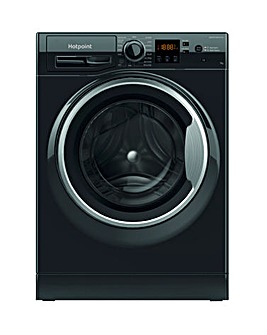 Hotpoint NSWM7469BSUK, 7kg, 1400rpm Washing Machine - Black + Installation