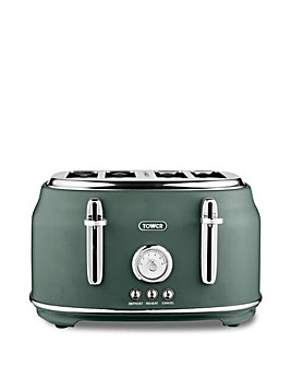 Tower Renaissance 4 Slice Green Toaster