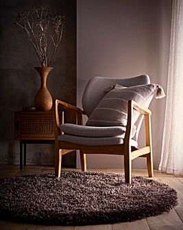 Chicago Light Neutrals Shaggy Circle Rug