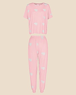 Accessorize Heart Jersey Pyjama Set
