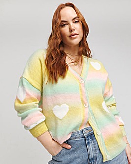 Rainbow Ombre Heart Cardigan