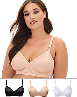 Naturally Close 3 Pack Claire White/Black/Beige Moulded Full Cup Non Wired Bras