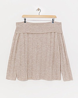 Oatmeal Rib Bardot Jumper