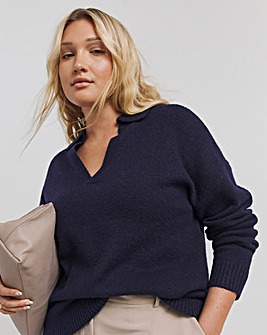 Navy Collar Detail Jumper