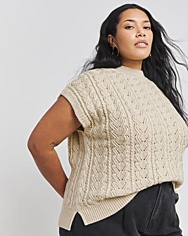 Cream Cable Knitted Vest