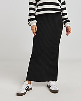 Black Knitted Maxi Skirt